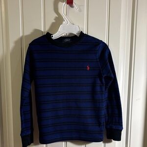 Polo by Ralph Lauren Kids Blue and Black Striped Long Sleeve Shirt